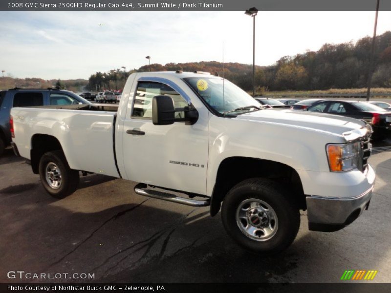 Summit White / Dark Titanium 2008 GMC Sierra 2500HD Regular Cab 4x4