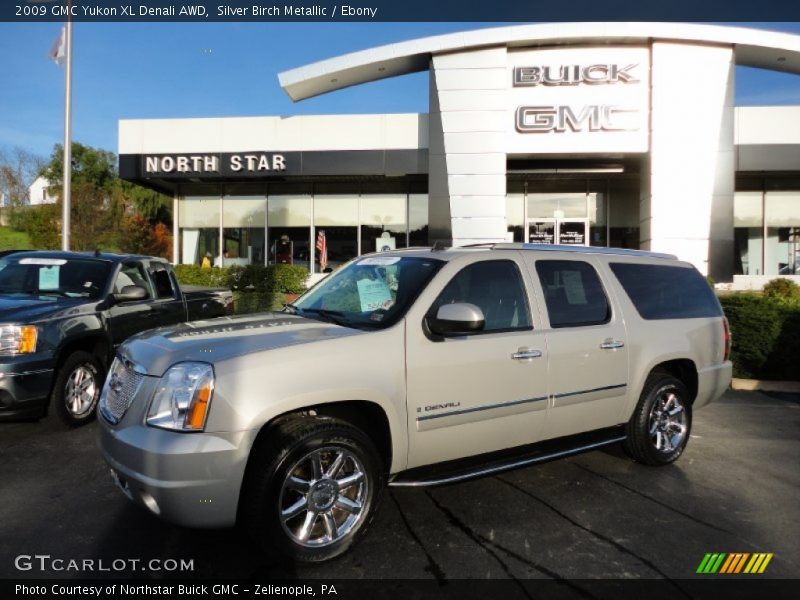 Silver Birch Metallic / Ebony 2009 GMC Yukon XL Denali AWD