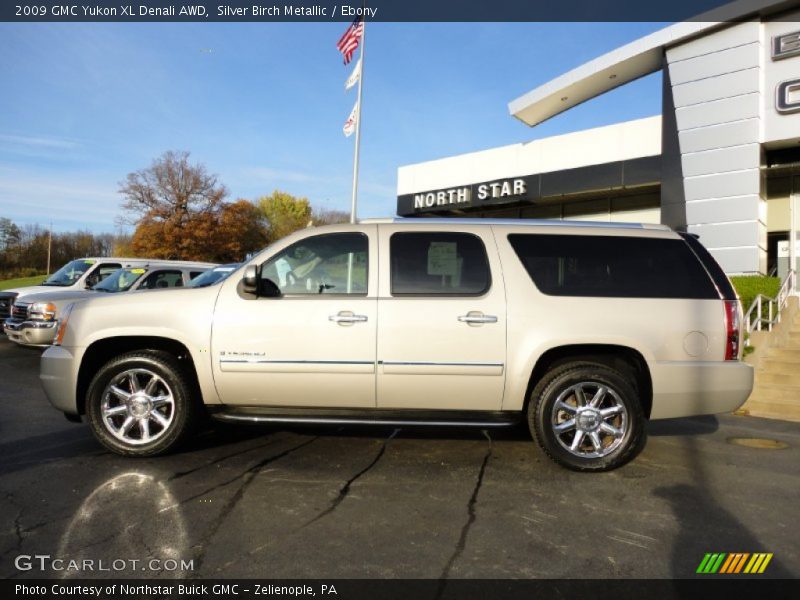 Silver Birch Metallic / Ebony 2009 GMC Yukon XL Denali AWD