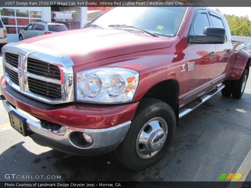 Inferno Red Crystal Pearl / Medium Slate Gray 2007 Dodge Ram 3500 SLT Mega Cab 4x4 Dually