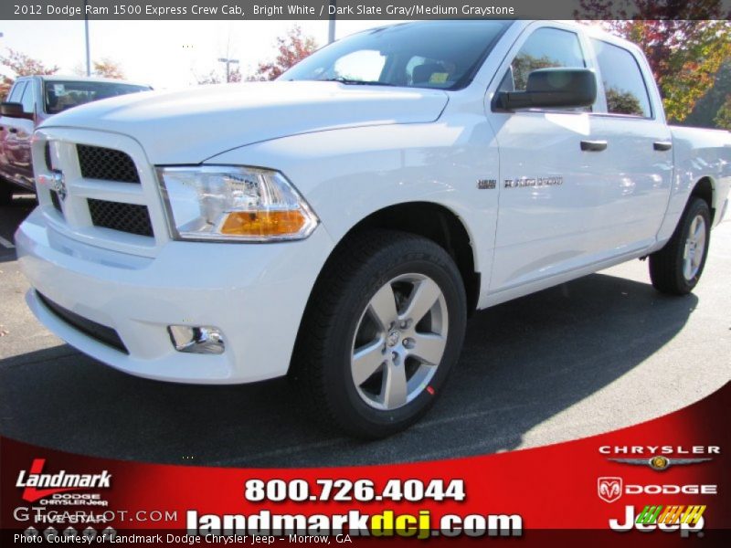 Bright White / Dark Slate Gray/Medium Graystone 2012 Dodge Ram 1500 Express Crew Cab
