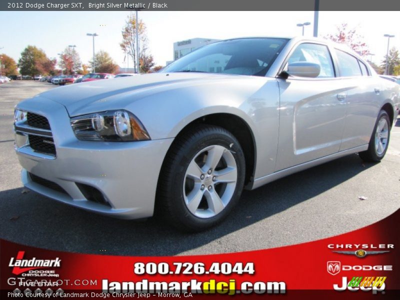Bright Silver Metallic / Black 2012 Dodge Charger SXT