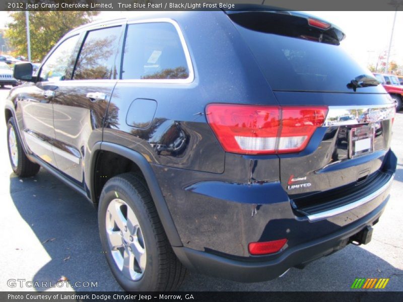 True Blue Pearl / Black/Light Frost Beige 2012 Jeep Grand Cherokee Limited