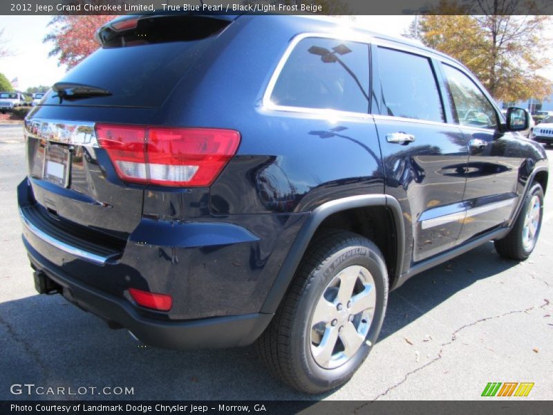 True Blue Pearl / Black/Light Frost Beige 2012 Jeep Grand Cherokee Limited