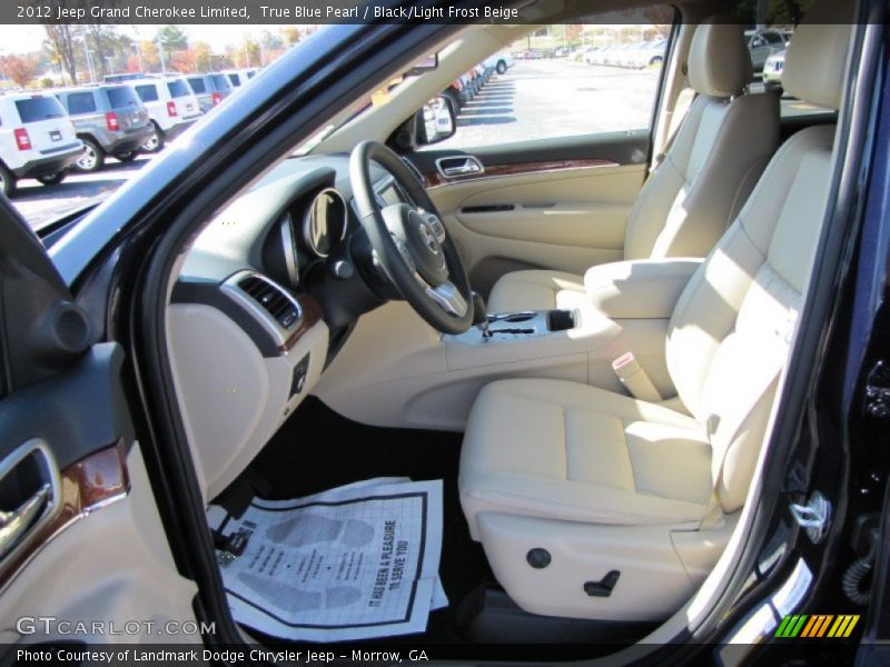 True Blue Pearl / Black/Light Frost Beige 2012 Jeep Grand Cherokee Limited