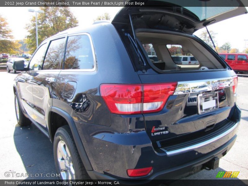 True Blue Pearl / Black/Light Frost Beige 2012 Jeep Grand Cherokee Limited