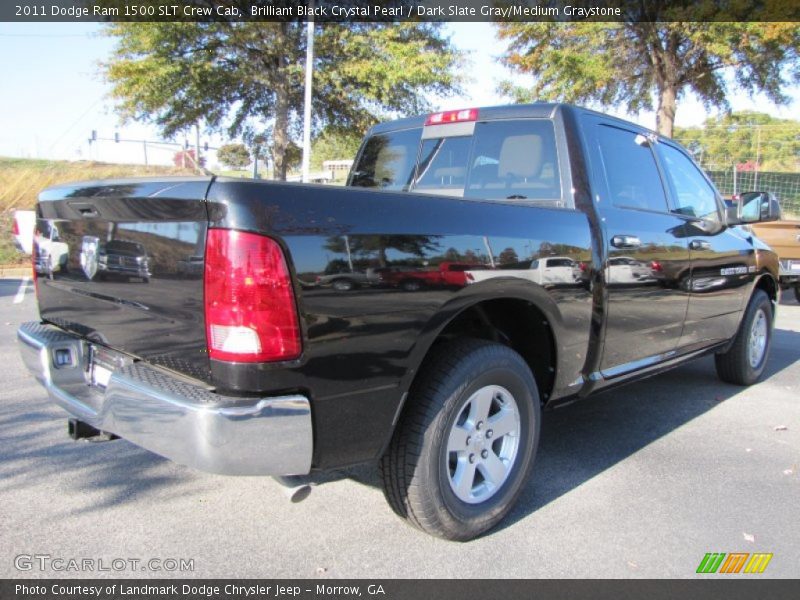 Brilliant Black Crystal Pearl / Dark Slate Gray/Medium Graystone 2011 Dodge Ram 1500 SLT Crew Cab