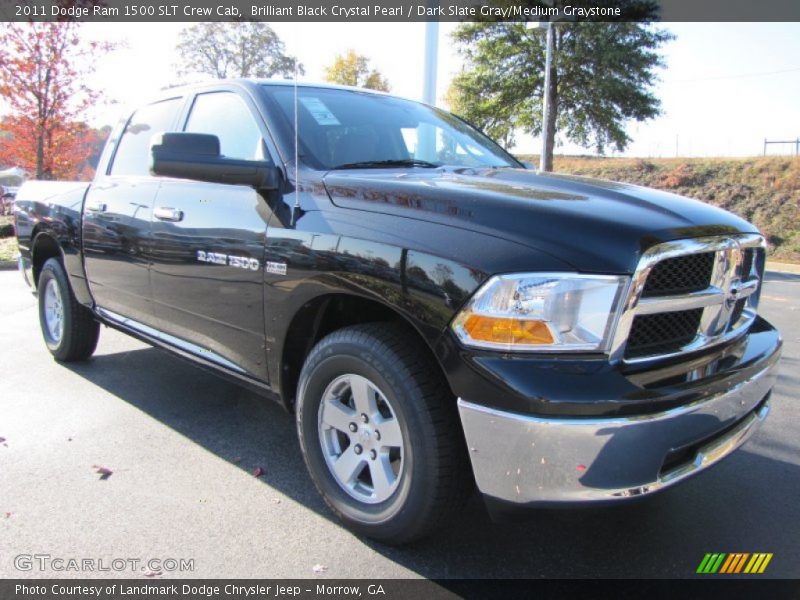 Brilliant Black Crystal Pearl / Dark Slate Gray/Medium Graystone 2011 Dodge Ram 1500 SLT Crew Cab