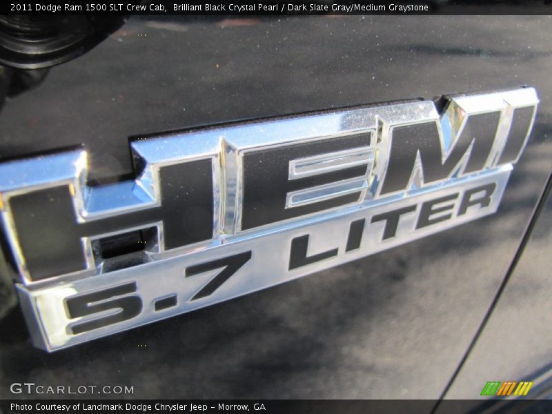 Brilliant Black Crystal Pearl / Dark Slate Gray/Medium Graystone 2011 Dodge Ram 1500 SLT Crew Cab