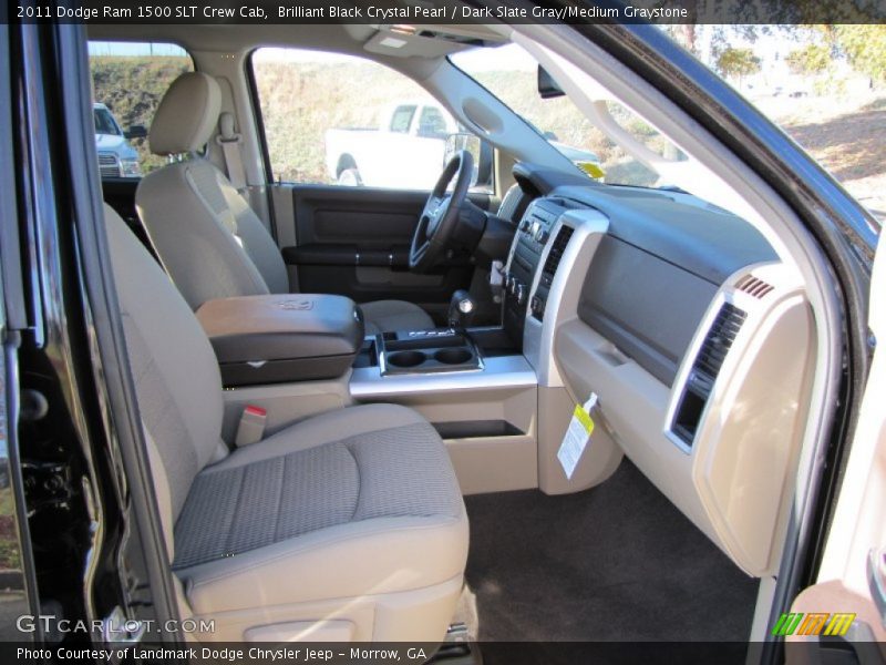 Brilliant Black Crystal Pearl / Dark Slate Gray/Medium Graystone 2011 Dodge Ram 1500 SLT Crew Cab