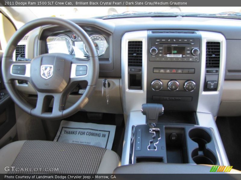 Brilliant Black Crystal Pearl / Dark Slate Gray/Medium Graystone 2011 Dodge Ram 1500 SLT Crew Cab