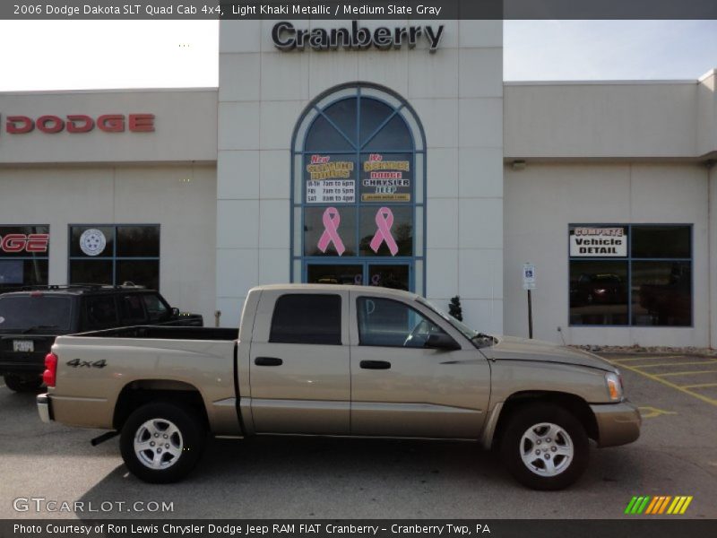 Light Khaki Metallic / Medium Slate Gray 2006 Dodge Dakota SLT Quad Cab 4x4