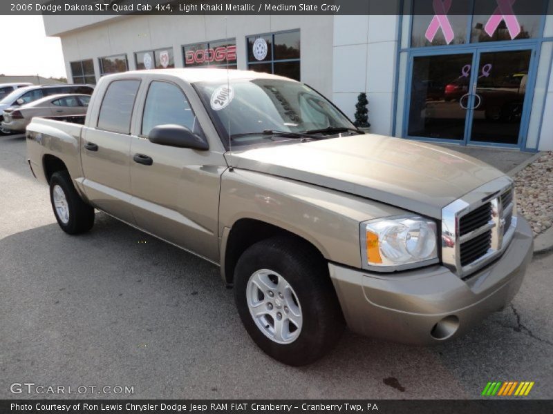 Light Khaki Metallic / Medium Slate Gray 2006 Dodge Dakota SLT Quad Cab 4x4
