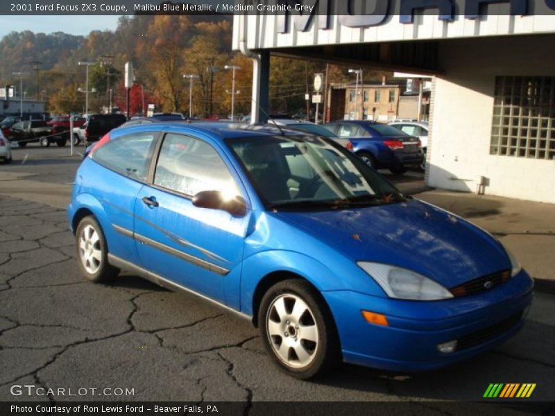 Malibu Blue Metallic / Medium Graphite Grey 2001 Ford Focus ZX3 Coupe