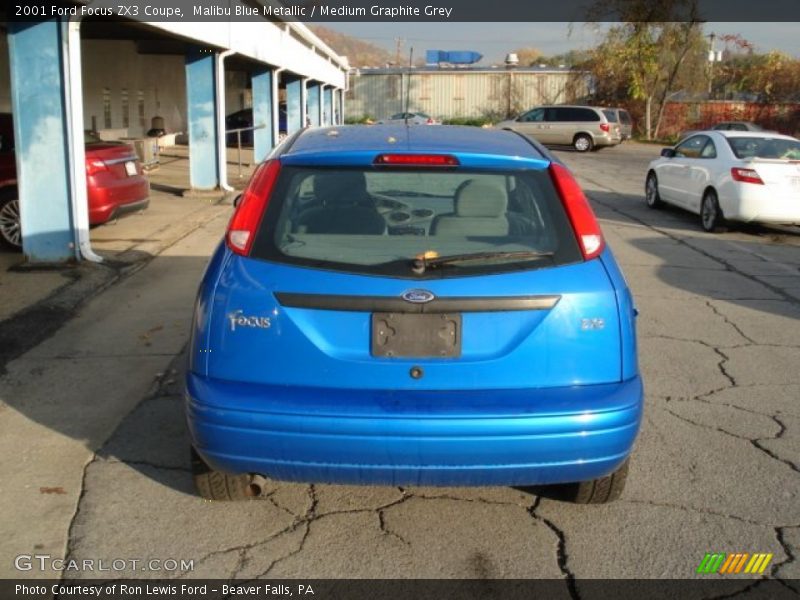 Malibu Blue Metallic / Medium Graphite Grey 2001 Ford Focus ZX3 Coupe