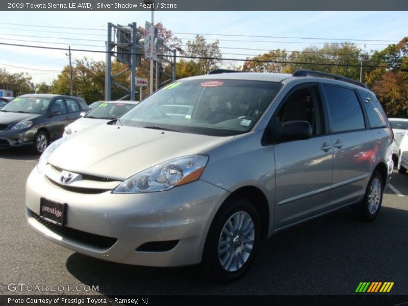 Silver Shadow Pearl / Stone 2009 Toyota Sienna LE AWD