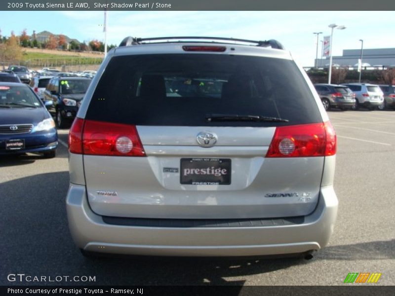 Silver Shadow Pearl / Stone 2009 Toyota Sienna LE AWD
