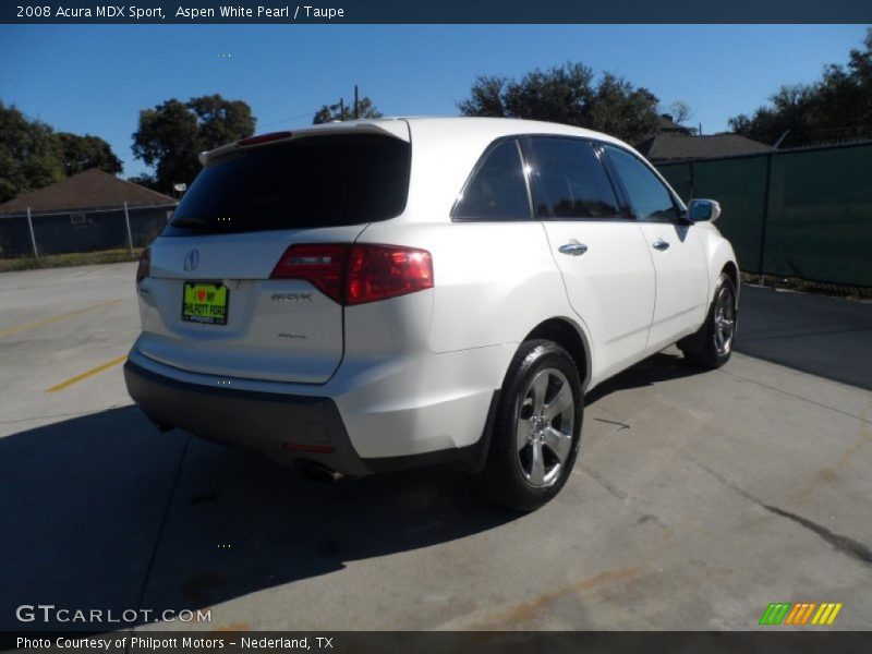 Aspen White Pearl / Taupe 2008 Acura MDX Sport