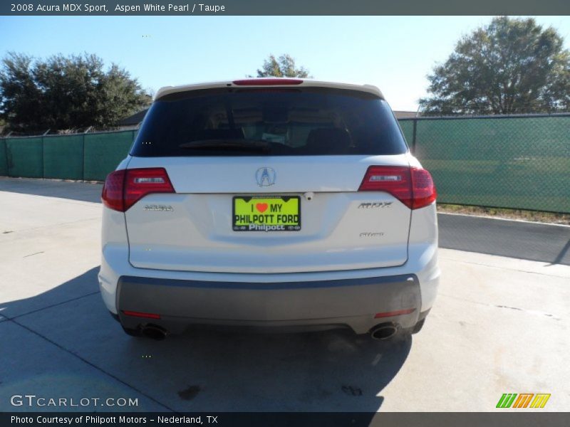 Aspen White Pearl / Taupe 2008 Acura MDX Sport