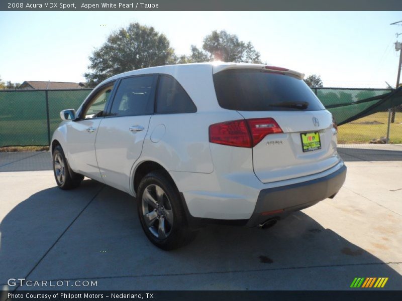 Aspen White Pearl / Taupe 2008 Acura MDX Sport