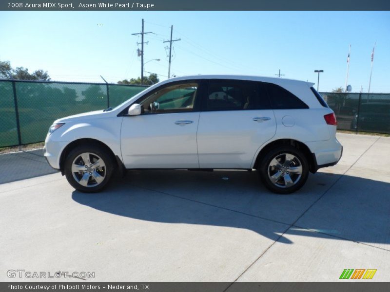 Aspen White Pearl / Taupe 2008 Acura MDX Sport