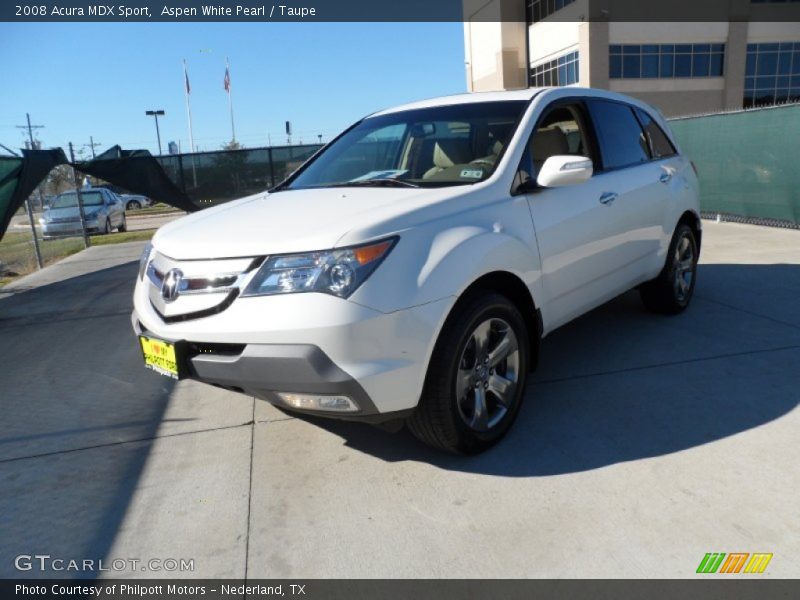 Aspen White Pearl / Taupe 2008 Acura MDX Sport