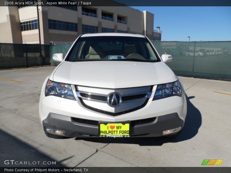 Aspen White Pearl / Taupe 2008 Acura MDX Sport