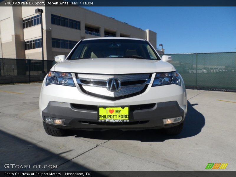 Aspen White Pearl / Taupe 2008 Acura MDX Sport