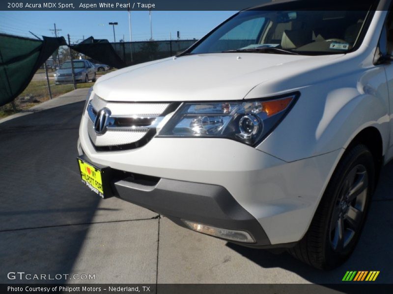 Aspen White Pearl / Taupe 2008 Acura MDX Sport