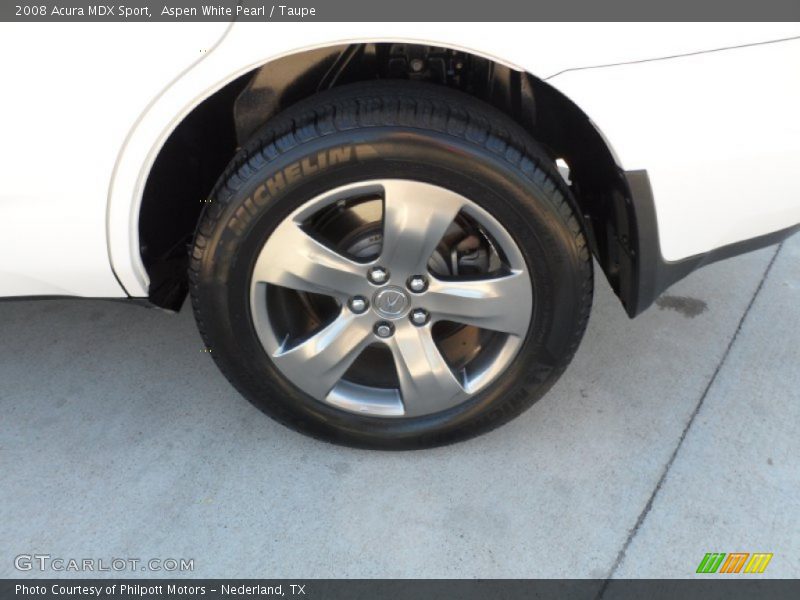 Aspen White Pearl / Taupe 2008 Acura MDX Sport