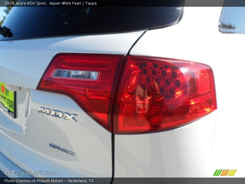 Aspen White Pearl / Taupe 2008 Acura MDX Sport