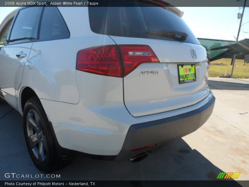 Aspen White Pearl / Taupe 2008 Acura MDX Sport