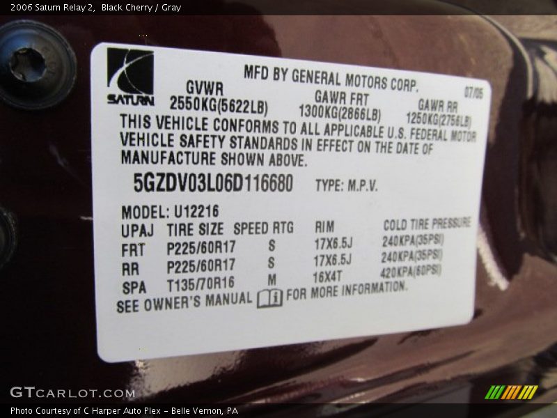 Black Cherry / Gray 2006 Saturn Relay 2