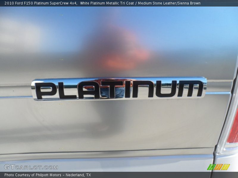 White Platinum Metallic Tri Coat / Medium Stone Leather/Sienna Brown 2010 Ford F150 Platinum SuperCrew 4x4