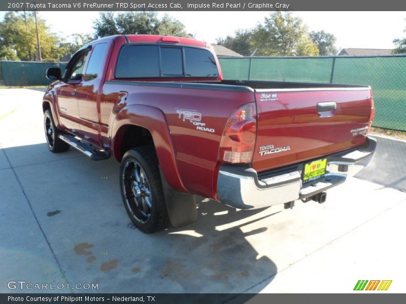 Impulse Red Pearl / Graphite Gray 2007 Toyota Tacoma V6 PreRunner TRD Sport Access Cab