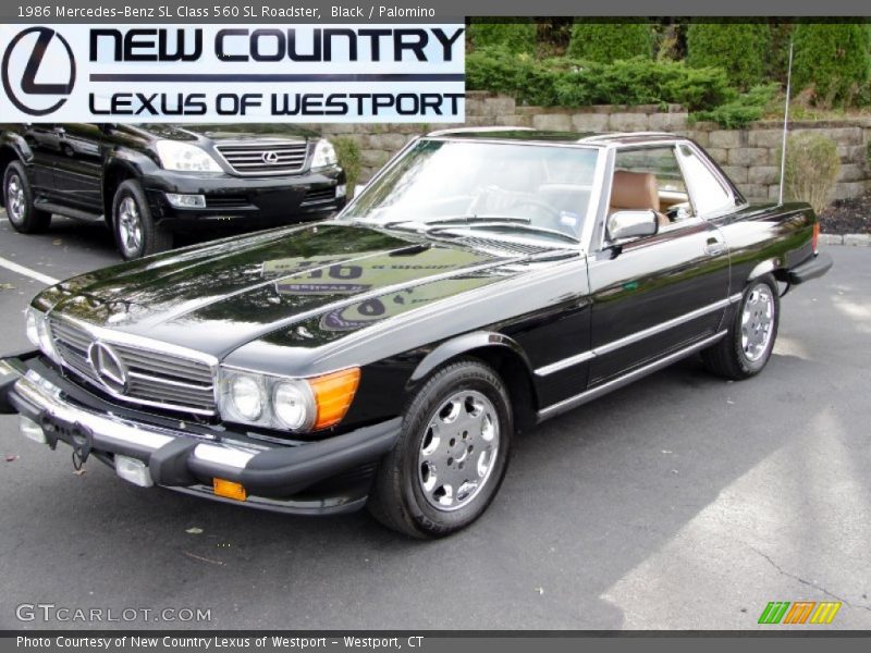 Black / Palomino 1986 Mercedes-Benz SL Class 560 SL Roadster