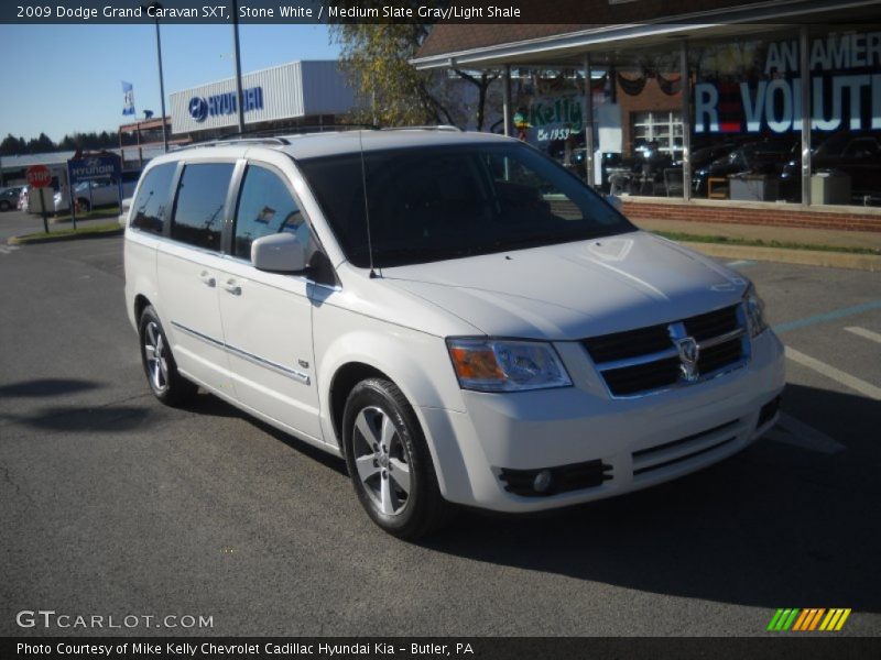 Stone White / Medium Slate Gray/Light Shale 2009 Dodge Grand Caravan SXT