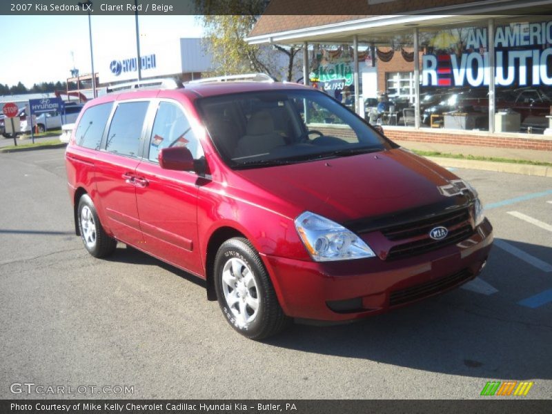 Claret Red / Beige 2007 Kia Sedona LX