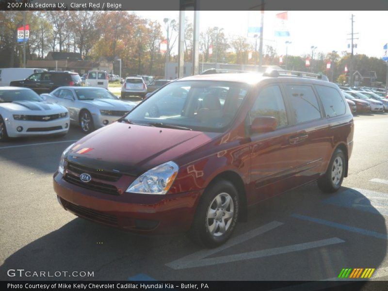 Claret Red / Beige 2007 Kia Sedona LX