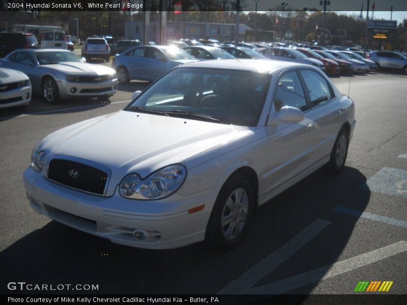 White Pearl / Beige 2004 Hyundai Sonata V6