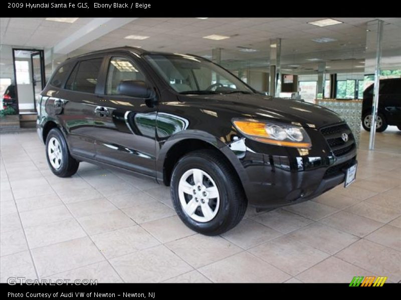 Ebony Black / Beige 2009 Hyundai Santa Fe GLS