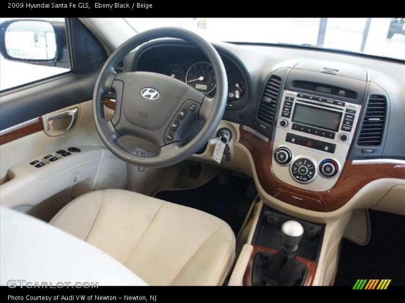 Ebony Black / Beige 2009 Hyundai Santa Fe GLS