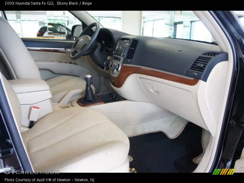 Ebony Black / Beige 2009 Hyundai Santa Fe GLS