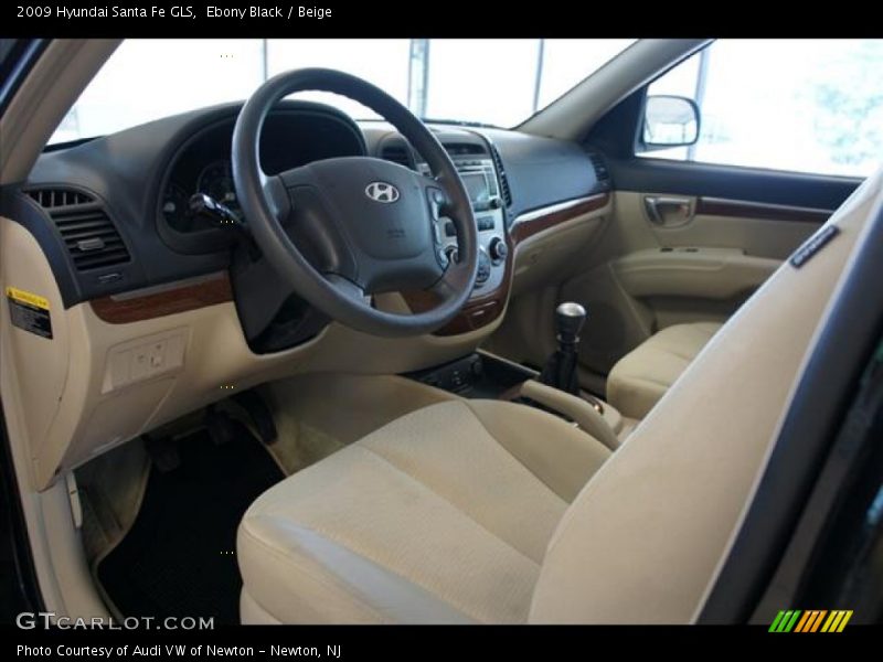 Ebony Black / Beige 2009 Hyundai Santa Fe GLS