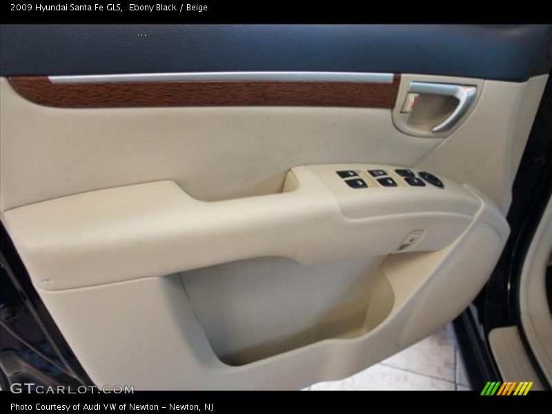 Ebony Black / Beige 2009 Hyundai Santa Fe GLS