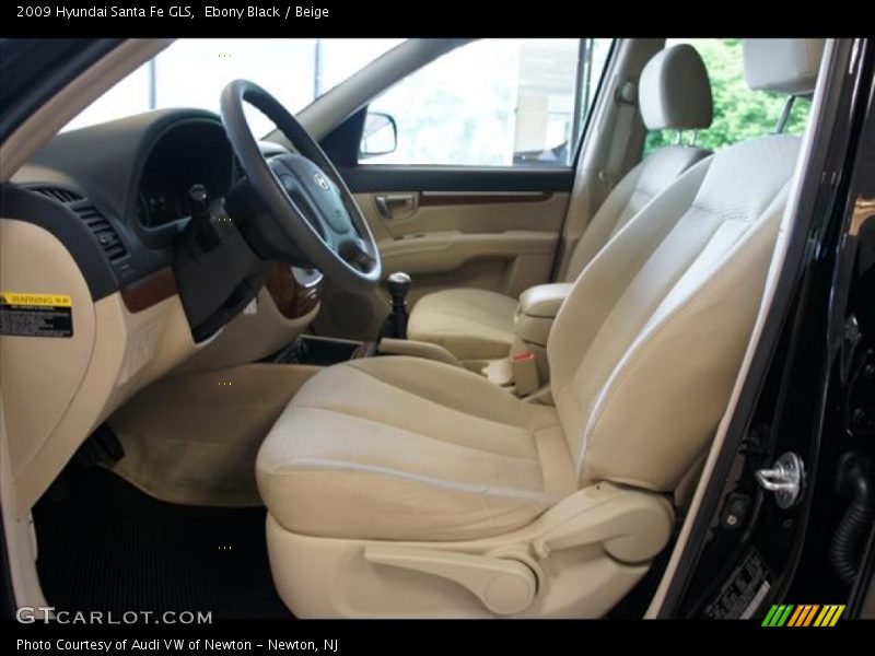 Ebony Black / Beige 2009 Hyundai Santa Fe GLS