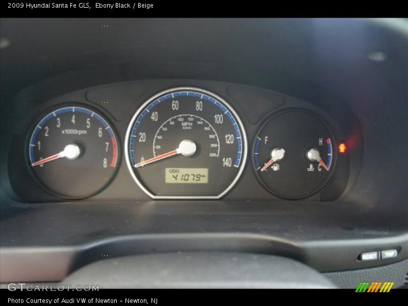 Ebony Black / Beige 2009 Hyundai Santa Fe GLS