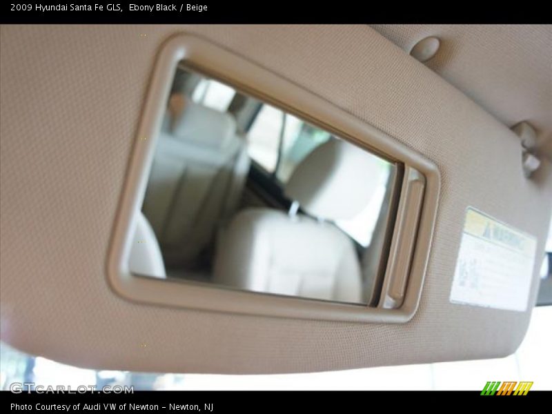 Ebony Black / Beige 2009 Hyundai Santa Fe GLS