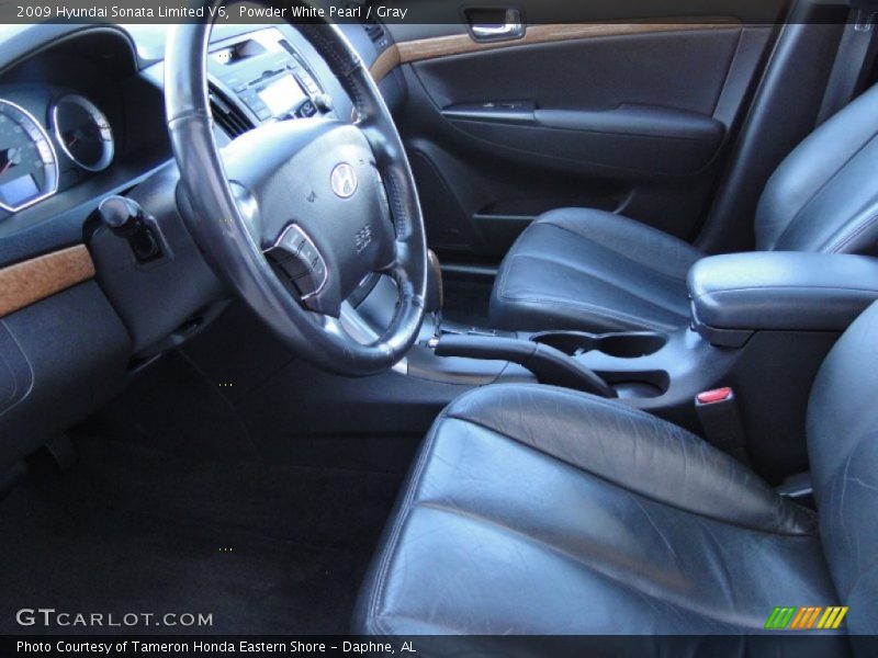 Powder White Pearl / Gray 2009 Hyundai Sonata Limited V6