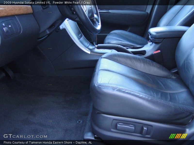 Powder White Pearl / Gray 2009 Hyundai Sonata Limited V6